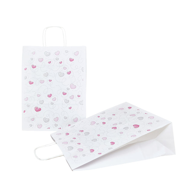 Pungă Hârtie Kraft cu Model 1 Love 24 x 31(H) x 10cm