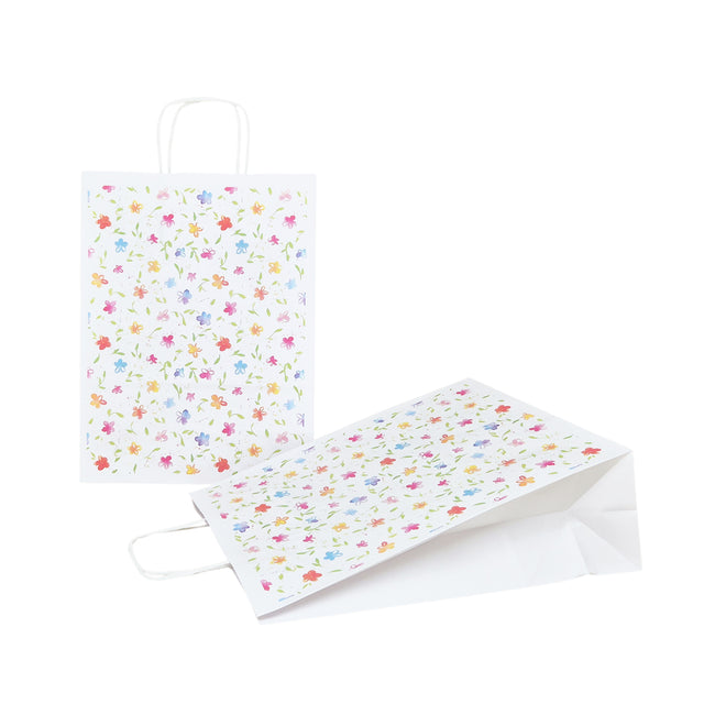Hochwertiges Kraftpapier mit Modell 13, Blumenmuster, 24 x 31 (H) x 10 cm