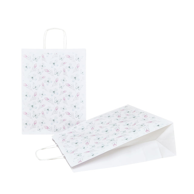 Hartes Kraftpapier mit Modell 1, Blumenmuster, 24 x 31 (H) x 10 cm