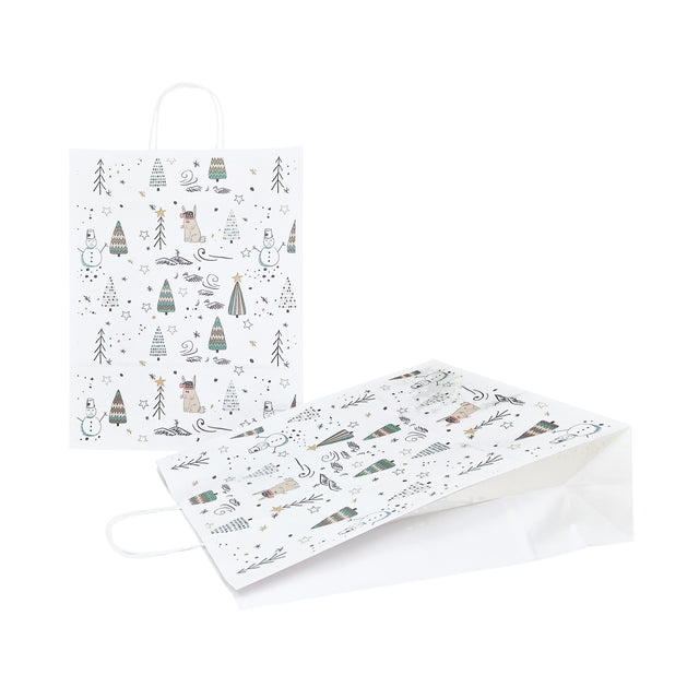Hochwertiges Kraftpapier mit Modell 13, Blumenmuster, 18 x 24 (H) x 7 cm