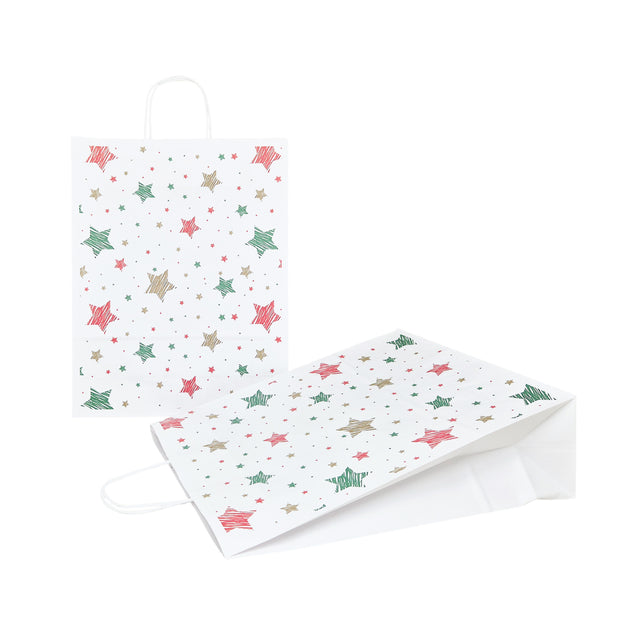 Kraft Paper Bag with Pattern 13 Floral 18 x 24(H) x 7cm