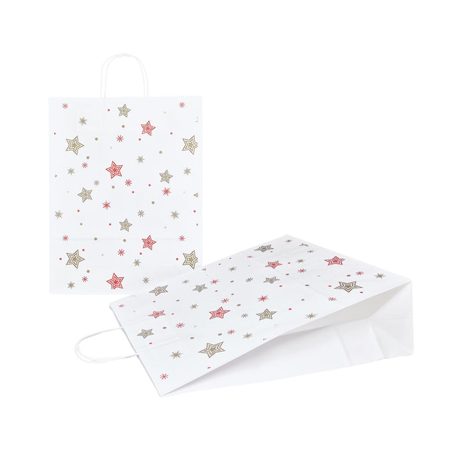 Pungă Hârtie Kraft cu Model 4 Crăciun 32 x 41(H) x 12cm