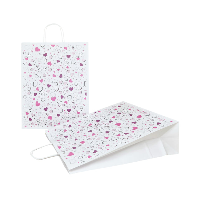 Pungă Hârtie Kraft cu Model 5 Love 32 x 41(H) x 12cm