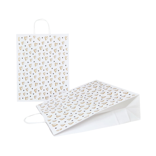 Pungă Hârtie Kraft cu Model 3 Love 32 x 41(H) x 12cm