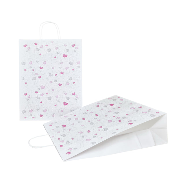 Pungă Hârtie Kraft cu Model 1 Love 32 x 41(H) x 12cm
