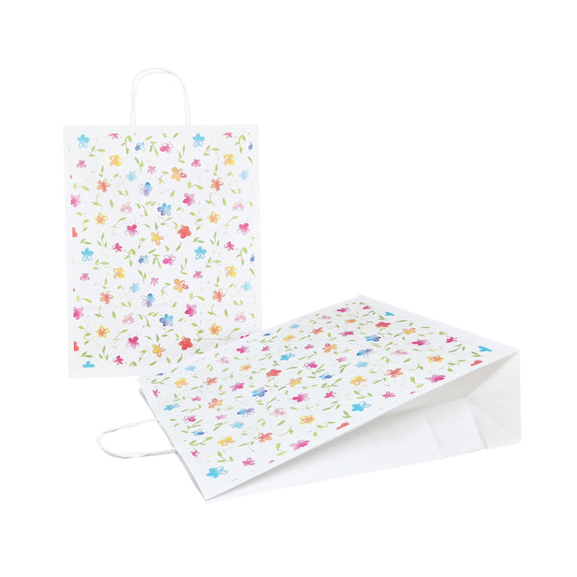 Kraft Paper Bag with Pattern 13 Floral 24 x 31(H) x 10cm