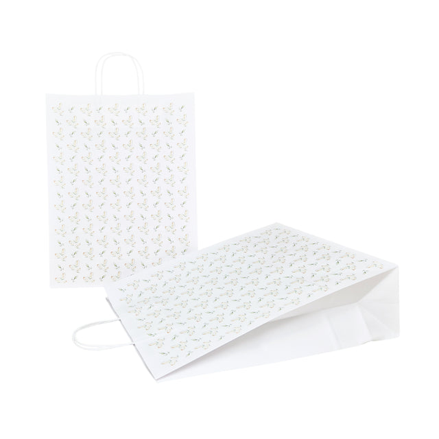 Kraft Paper Bag with Pattern 13 Floral 18 x 24(H) x 7cm