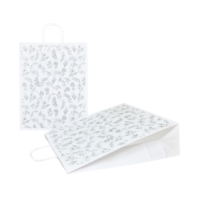 Pungă Hârtie Kraft cu Model 4 Floral 32 x 41(H) x 12cm