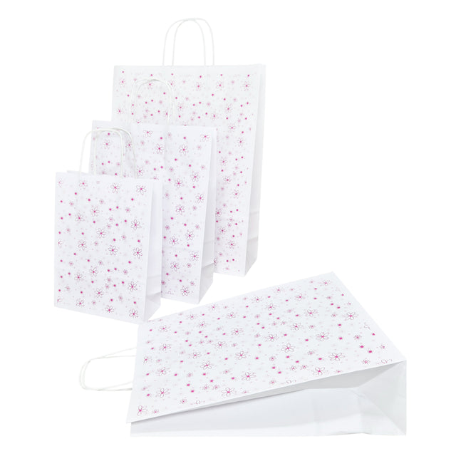 Kraft Paper Bag with Pattern 1 Floral 18 x 24(H) x 7cm