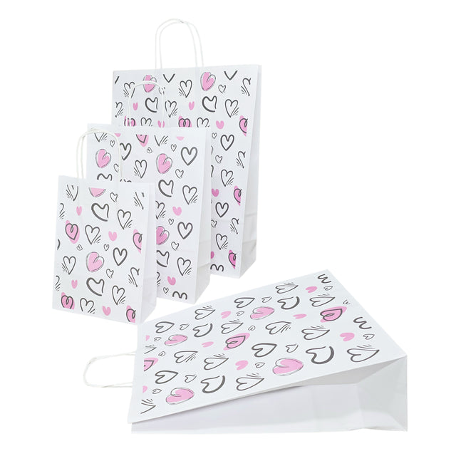 Pungă Hârtie Kraft cu Model 7 Love 32 x 41(H) x 12cm