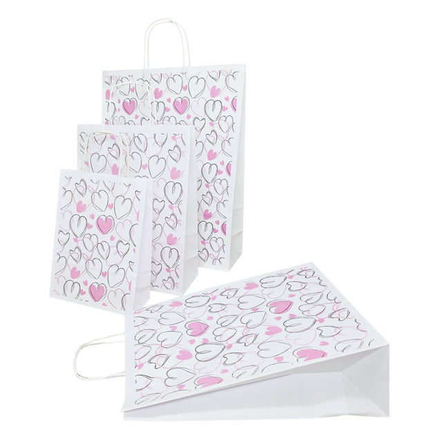 Pungă Hârtie Kraft cu Model 6 Love 24 x 31(H) x 10cm