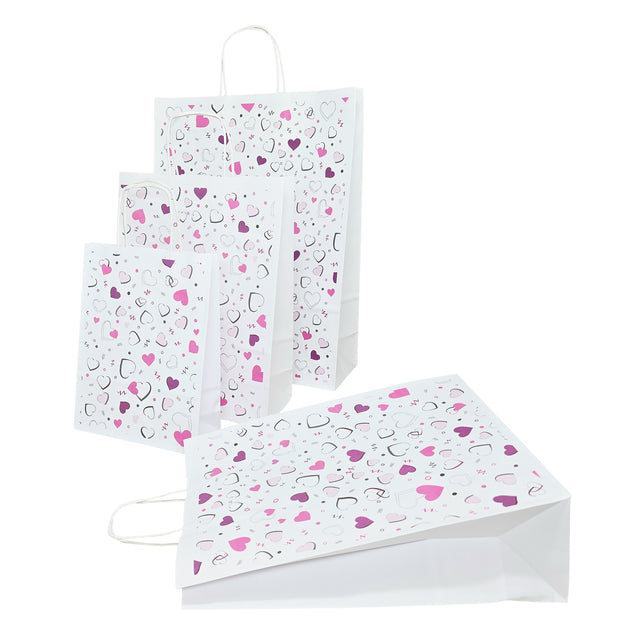 Pungă Hârtie Kraft cu Model 5 Love 32 x 41(H) x 12cm