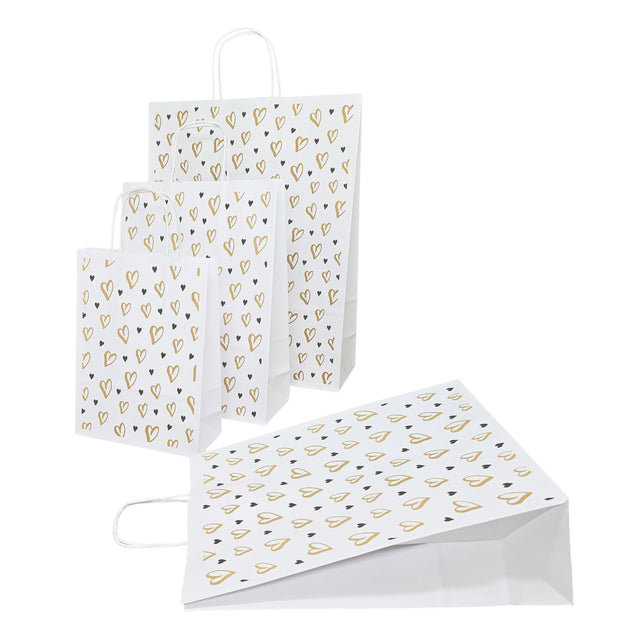 Pungă Hârtie Kraft cu Model 3 Love 32 x 41(H) x 12cm