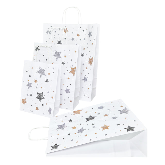 Pungă Hârtie Kraft cu Model 1 Crăciun 32 x 41(H) x 12cm