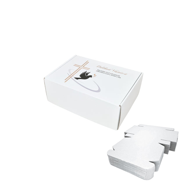 WHITE self-forming box 26 x 20 x 5.5cm