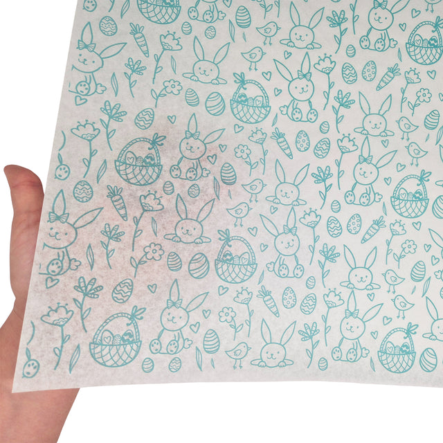 Hârtie de mătase model Paște Turquoise Spring Field 28g – format 50x75cm