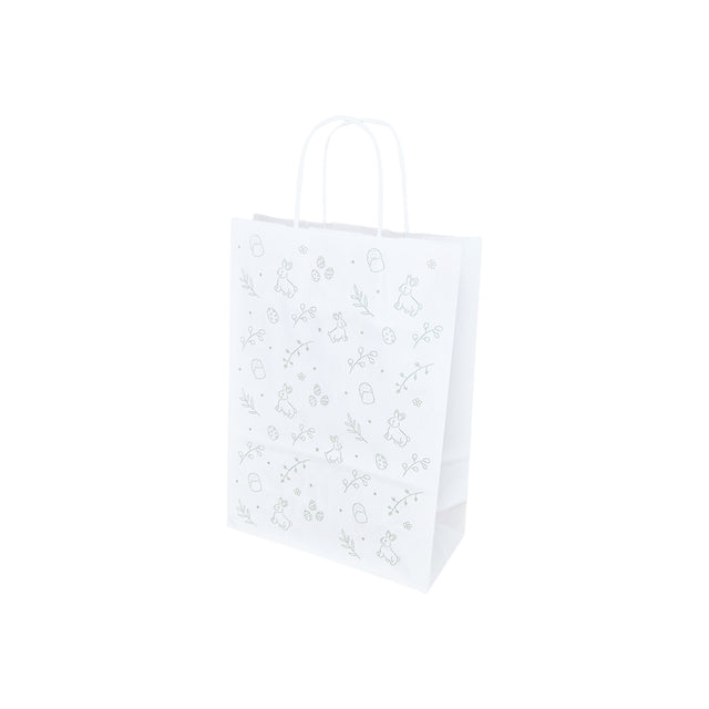 Pungă Hârtie Kraft cu Model Paște Mini Bunny Bloom 18 x 22(H) x 8cm