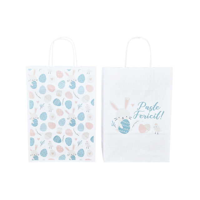 Pungă Hârtie Kraft cu Model Paște Soft Spring Eggs 32 x 41(H) x 12cm