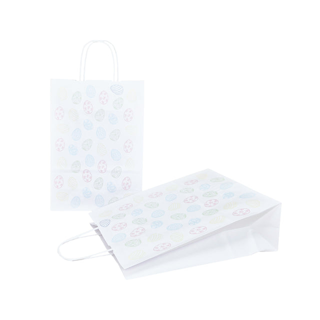Pungă Hârtie Kraft cu Model Paște Pastel Egg Delight 18 x 22(H) x 8cm