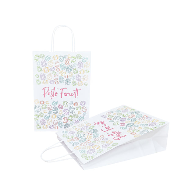 Pungă Hârtie Kraft cu Model Paște Sweet Egg Parade 18 x 22(H) x 8cm