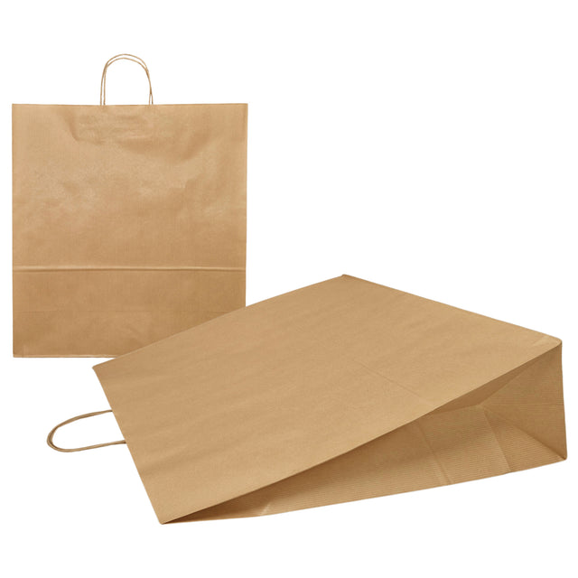 Pungă hârtie kraft NATUR cu mânere din hârtie răsucită 45 x 48(H) x 17cm