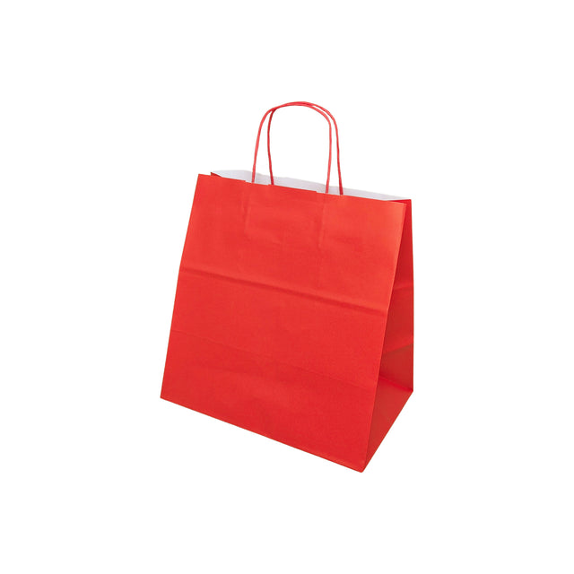 WHITE kraft paper bag with twisted paper handles 18 x 24(H) x 7cm