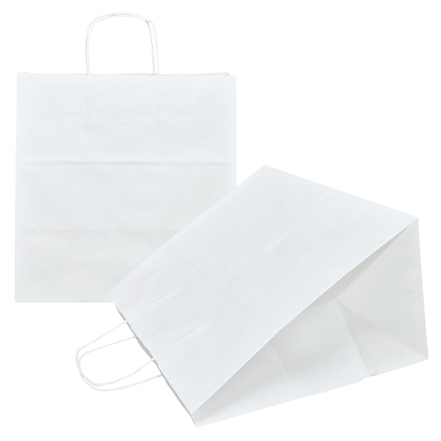 WHITE kraft paper bag with twisted paper handles 32 x 41(H) x 12cm