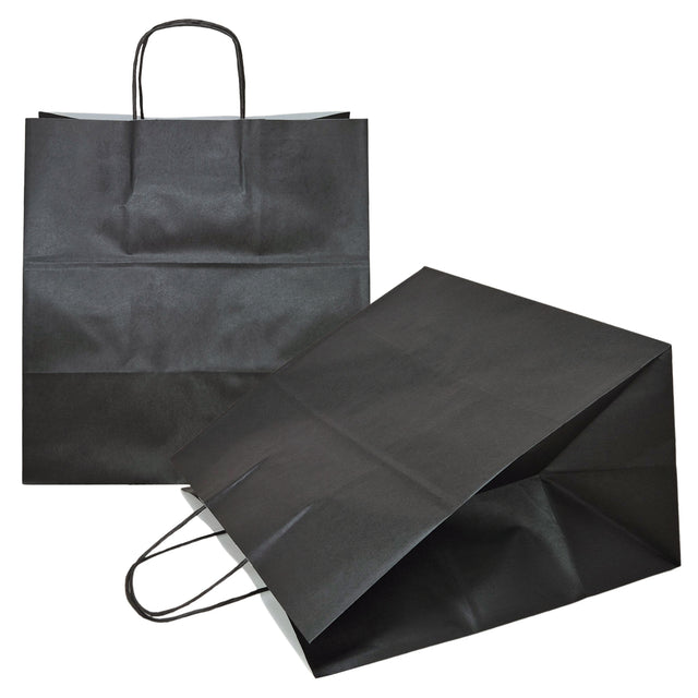 WHITE kraft paper bag with twisted paper handles 18 x 24(H) x 7cm