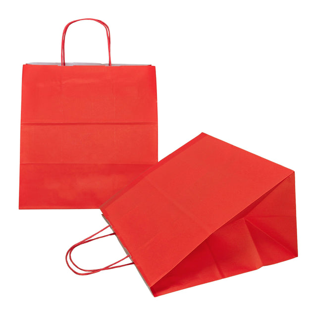 WHITE kraft paper bag with twisted paper handles 18 x 24(H) x 7cm