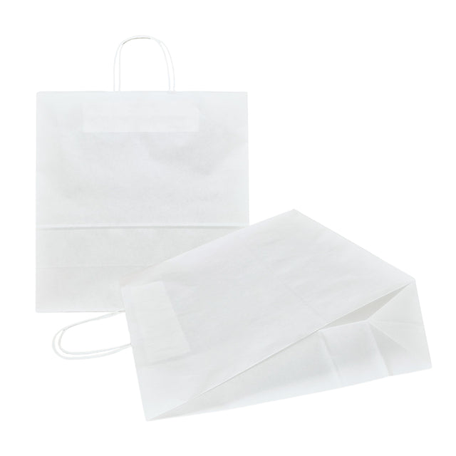 WHITE kraft paper bag with twisted paper handles 40 x 36(H) x 12cm