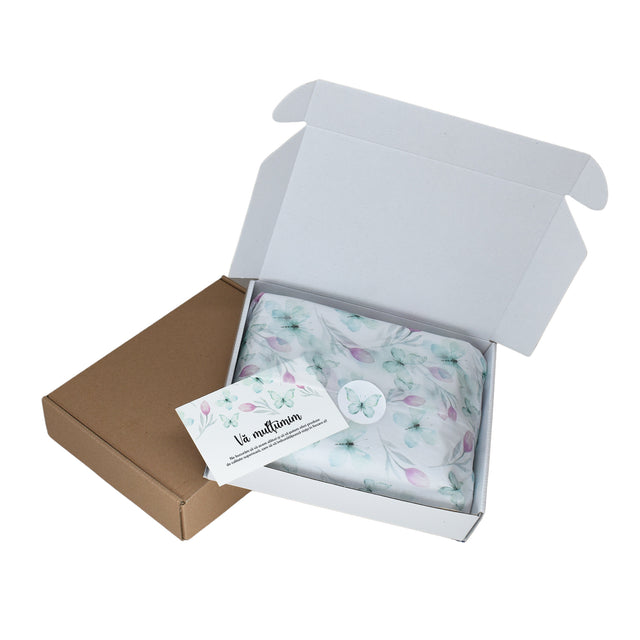 WHITE paper bag for flowers with textile string handles 23 x 20(H) x 20cm