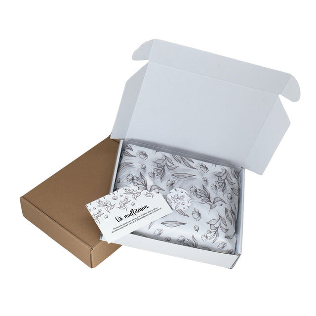 WHITE paper bag for flowers with textile string handles 23 x 20(H) x 20cm