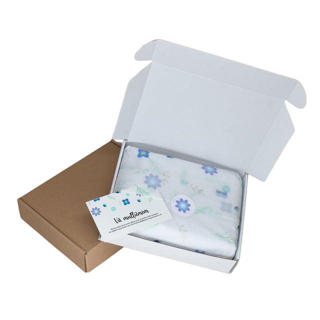 WHITE paper bag for flowers with textile string handles 23 x 20(H) x 20cm