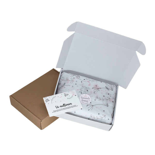 WHITE paper bag for flowers with textile string handles 23 x 20(H) x 20cm