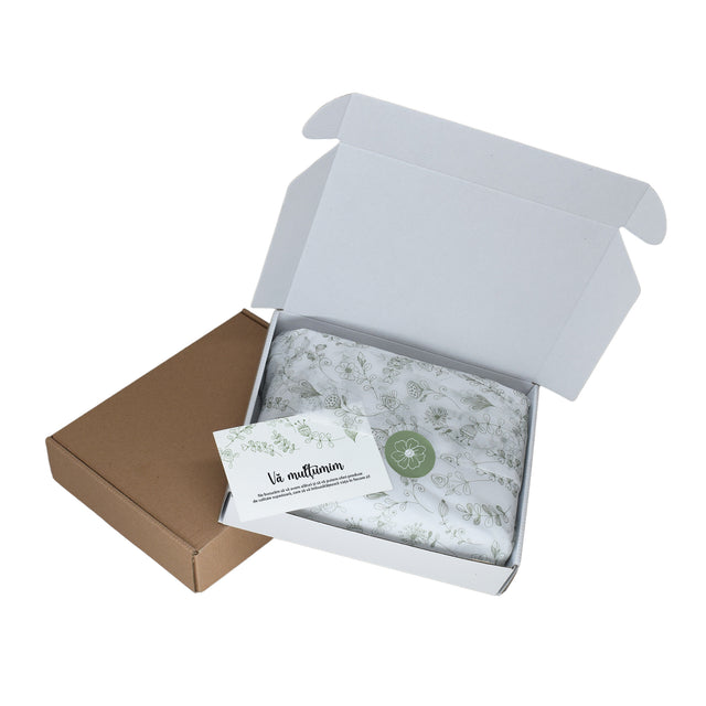 WHITE paper bag for flowers with textile string handles 23 x 20(H) x 20cm