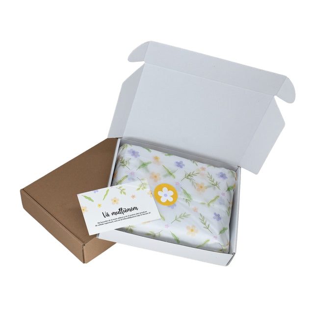 WHITE paper bag for flowers with textile string handles 23 x 20(H) x 20cm