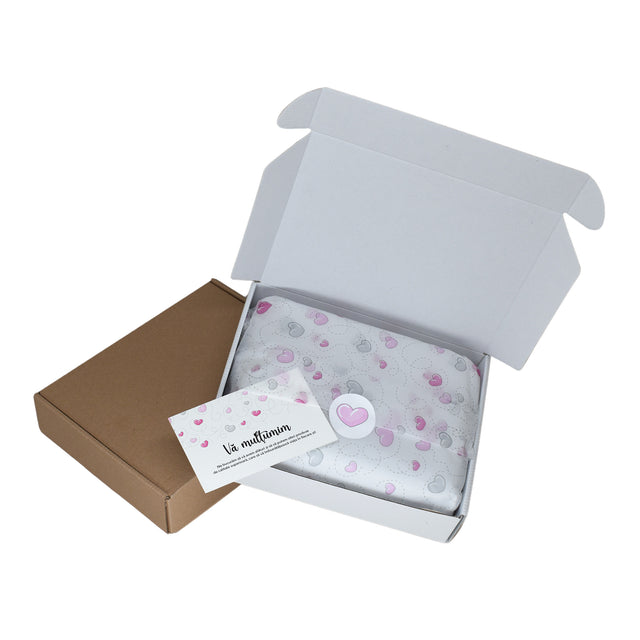 WHITE paper bag for flowers with textile string handles 23 x 20(H) x 20cm