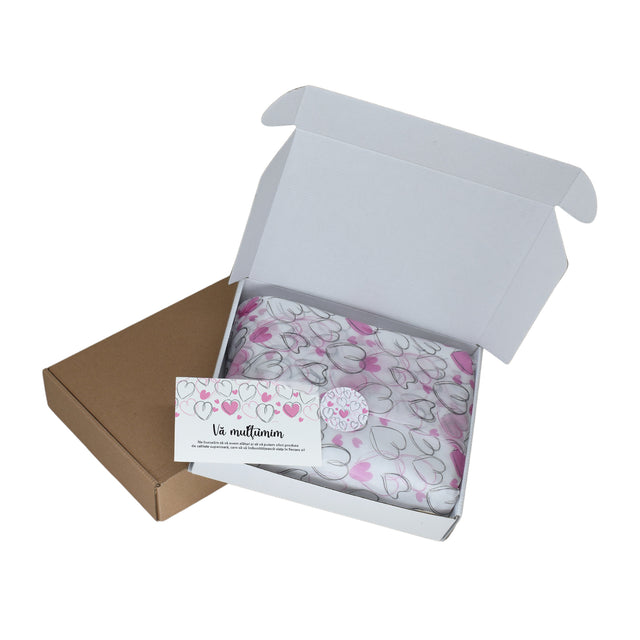 WHITE paper bag for flowers with textile string handles 23 x 20(H) x 20cm