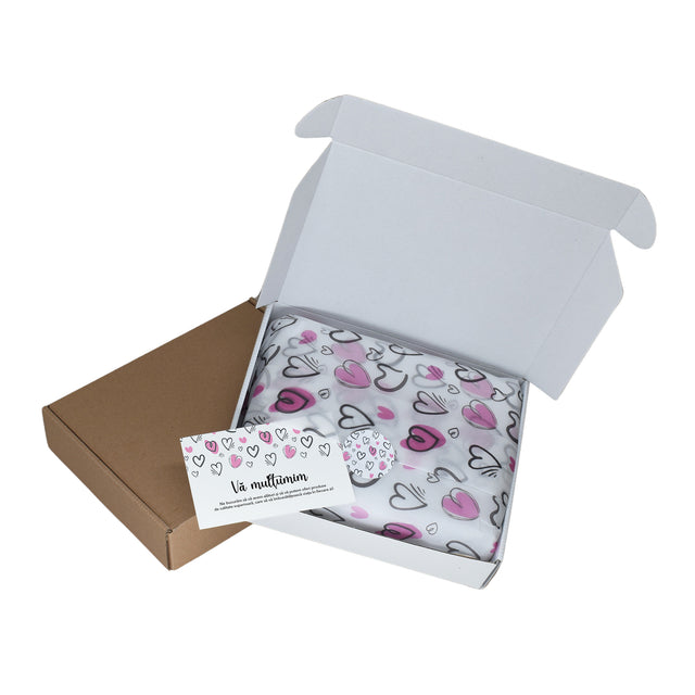 WHITE paper bag for flowers with textile string handles 23 x 20(H) x 20cm