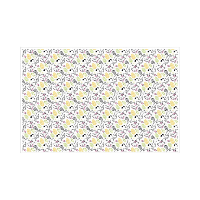 Hârtie de mătase model Paște Colorful Bunny Meadow 28g – format 50x75cm