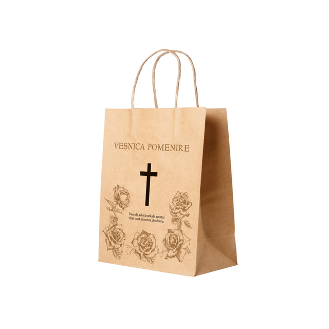 WHITE kraft paper bag for funerals, commemorations, burials VP Model 1 24 x 31(H) x 10cm