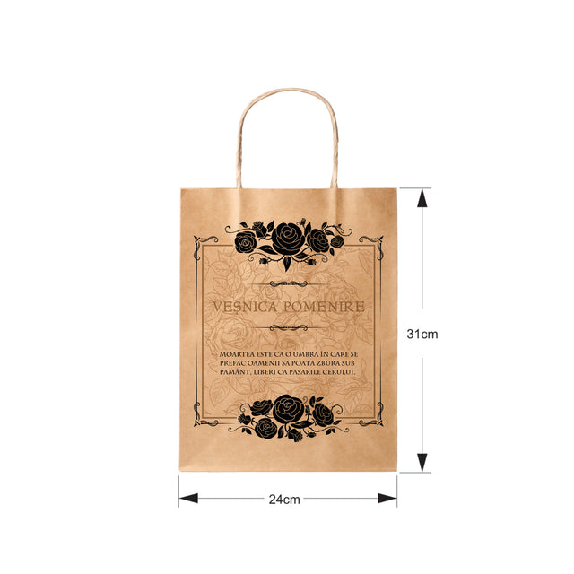WHITE kraft paper bag for funerals, commemorations, burials VP Model 1 24 x 31(H) x 10cm