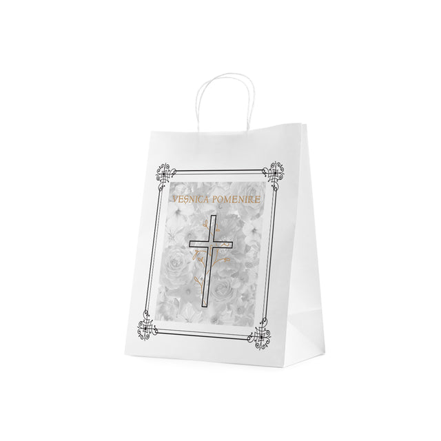 WHITE kraft paper bag for funerals, commemorations, burials VP Model 8 24 x 31(H) x 10cm