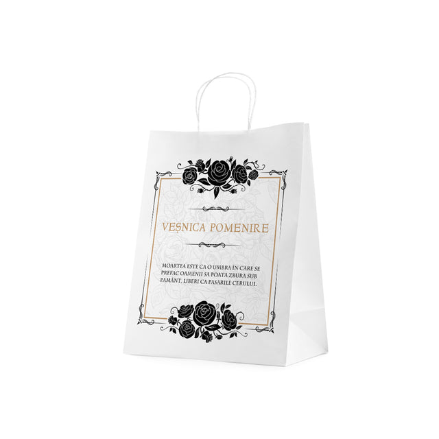 WHITE kraft paper bag for funerals, commemorations, burials VP Model 7 24 x 31(H) x 10cm