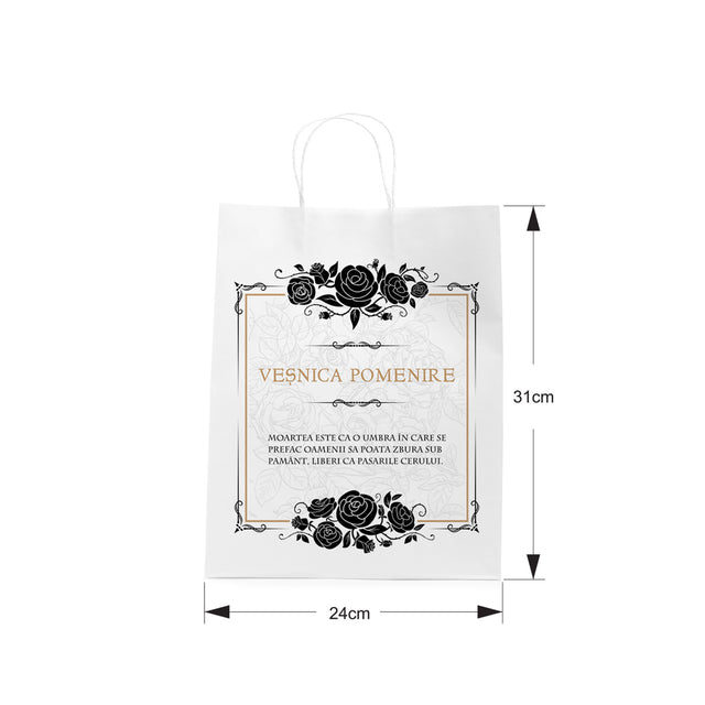 WHITE kraft paper bag for funerals, commemorations, burials VP Model 7 24 x 31(H) x 10cm