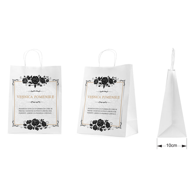 WHITE kraft paper bag for funerals, commemorations, burials VP Model 7 24 x 31(H) x 10cm