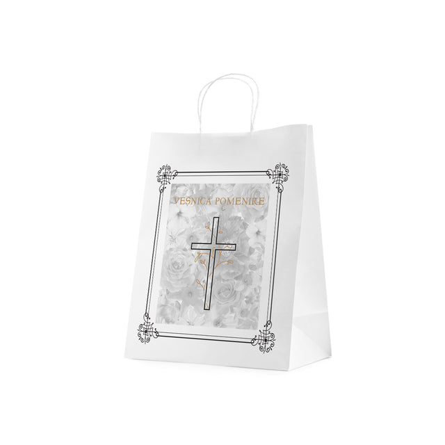 WHITE kraft paper bag for funerals, commemorations, burials VP Model 8 24 x 31(H) x 10cm