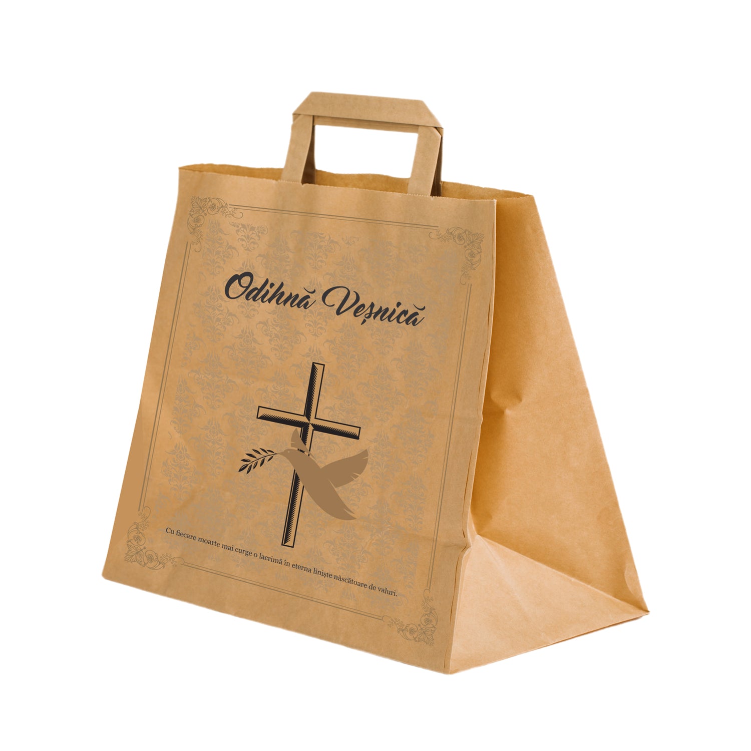 NATURAL kraft paper bag for funerals, commemorations, burials - Model 1 32 x 27(H) x 22cm