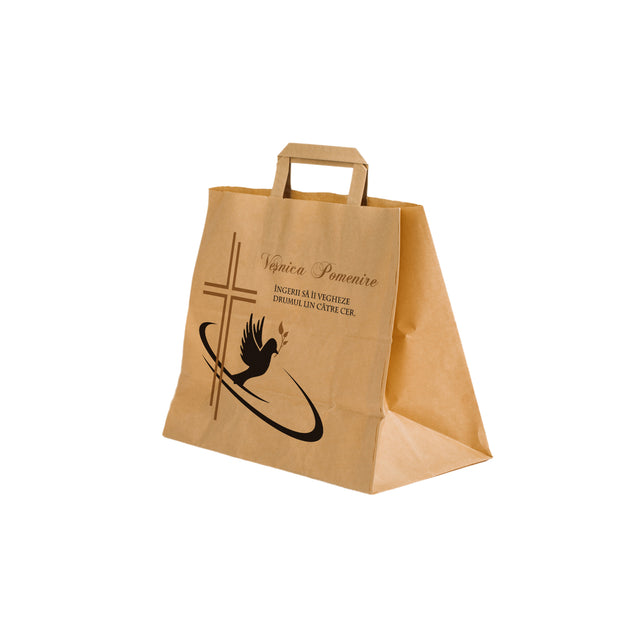 WHITE kraft paper bag for funerals, commemorations, burials VP Model 1 26 x 26(H) x 17cm