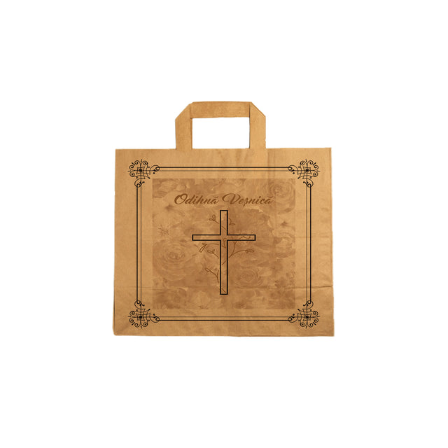 NATURAL kraft paper bag for funerals, commemorations, burials - Model 8 26 x 26(H) x 17cm